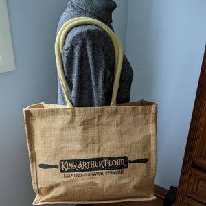 King Arthur Roomy / Large Size Jute Straw Tote bag, made in India
